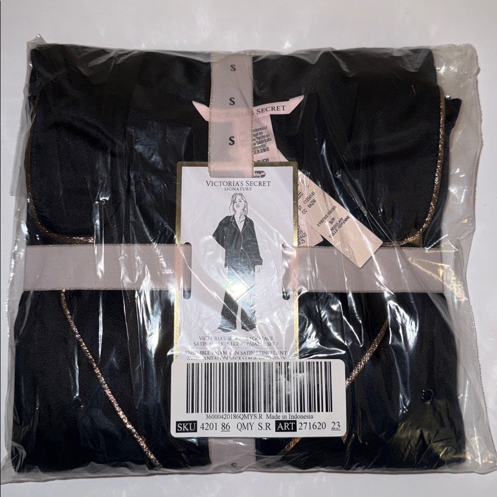Victoria's Secret Glazed Satin Pajama 2025 Angel Wings Rhinestones Women’s S